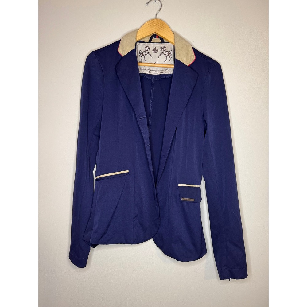 Equine Couture Debbie Stephens DS Show Coat Navy Blue Equestrian Jacket Womens 6